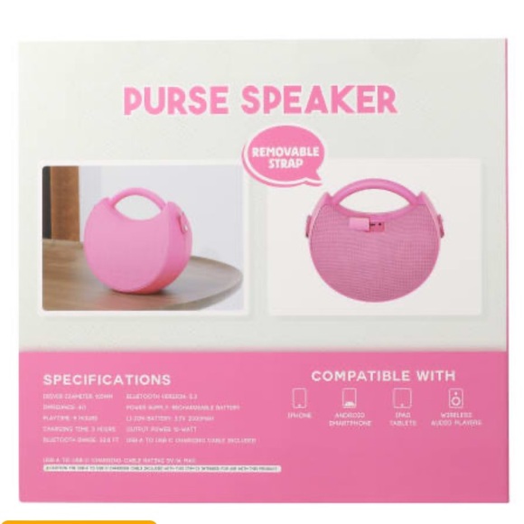 Purse 👛 Speaker with rechargeable battery 🔋 and Removable Strap - Picture 2 of 10